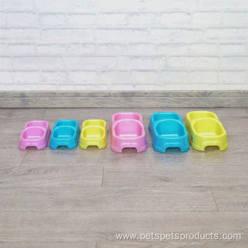 Double Plastic Bowls Puppy Food Cups Dog Bowl